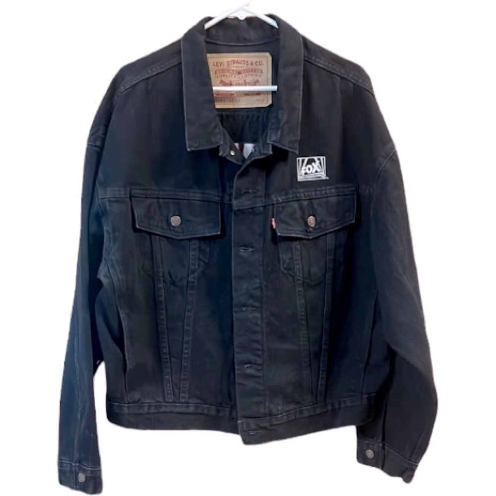 VTG COMIC STRIP LIVE NYC & FOX TV Levi’s Jacket Promo black wash comedy Large